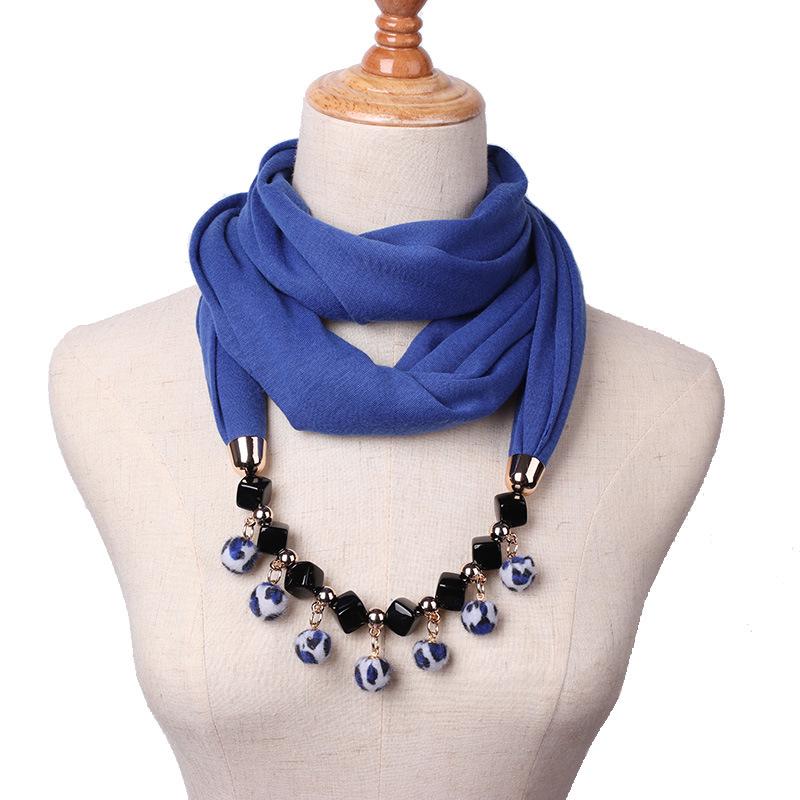 Small Fur Ball Necklace Scarf Women's Spring Autumn Winter Fashion Scarf