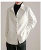 Women's Brushed Red Long Sleeve Shirt - High-End Base Layer for Autumn/Winter 2026, Perfect for Commute and Interviews.