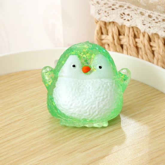 Quetschspielzeug durchscheinendes Glitzerpulver weich langsamer Rückprall Spielzeug niedliche Pinguinform Quetschball tragbar sicher Stressabbau Spielzeug