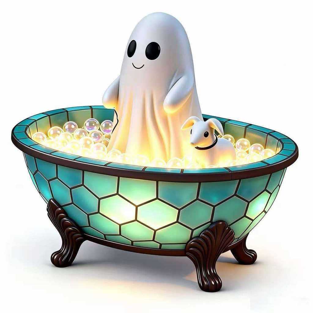 Ghost Reading Book Lamp Usb Rechargeable Halloween Nightlight For Kids And Teens