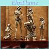 Bikini Sculpture Vintage Brass Girl Retro Figurine Art Deco Desktop Ornament Unique Office Desk Decor Collectible Gift For Adult