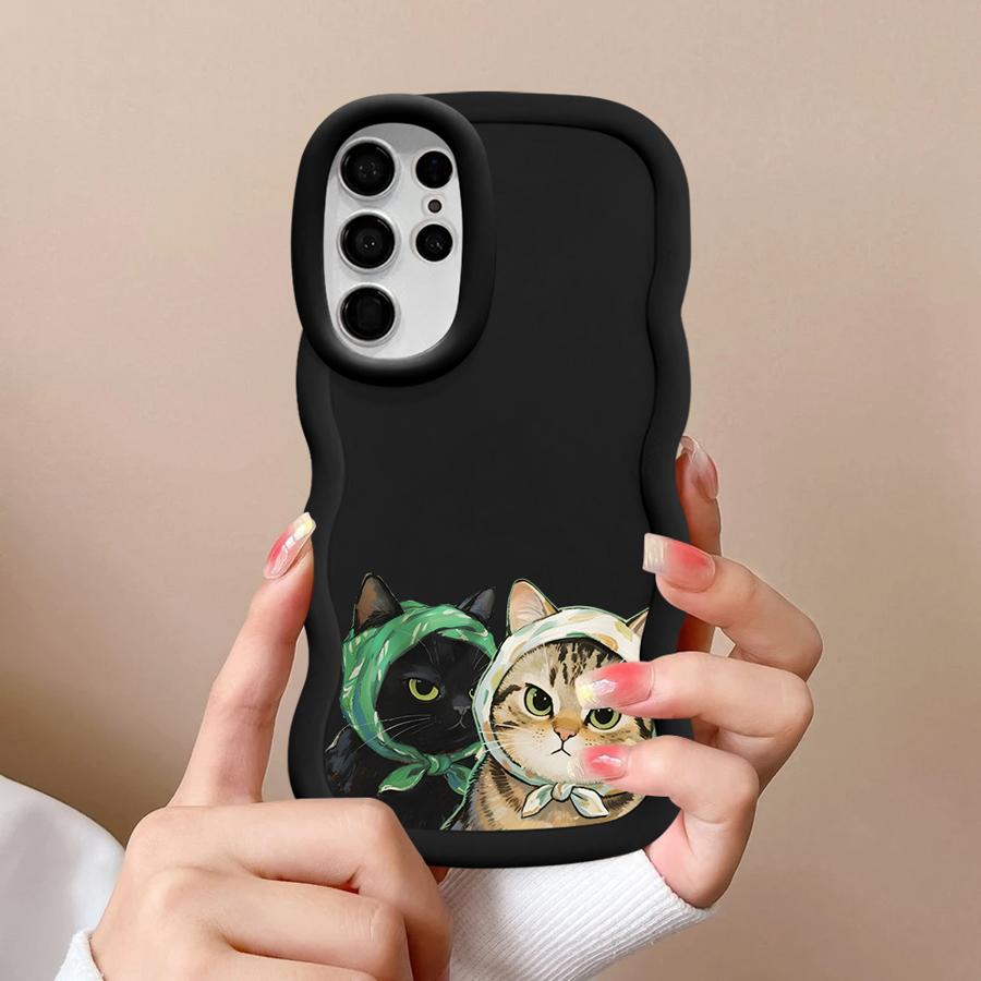 Soft Phone Cover Case for Samsung Galaxy A26 S22 Ultra S23 Plus S21 S25 S24 A25 S20 FE A24 A35 A34 A54 A55 A36 Cute Cat