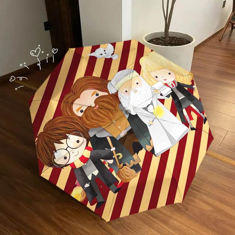 1pc Harry Potter, Hogwarts Themed High-quality Umbrella,Automatic Opening and Closing Umbrella,Multi-functional Umbrella G0811275