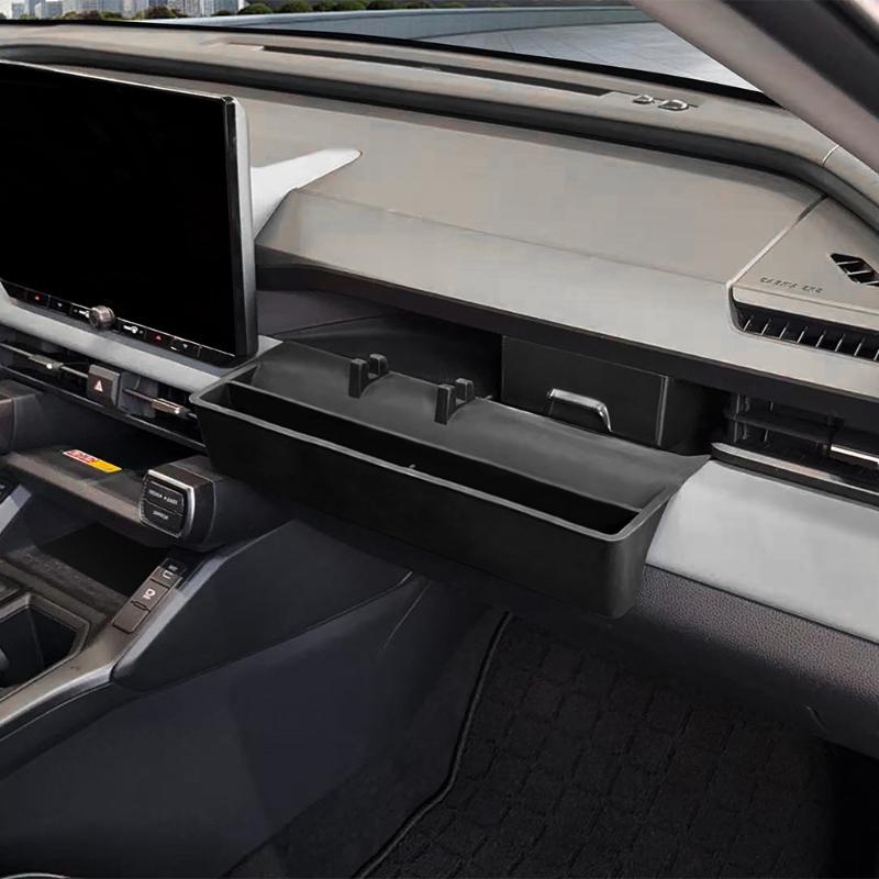 For Toyota Rav4 2026 ABS Black Car Co-pilot Drawer Storage Box Silicone Storage Box Tray Phone Holder Interior Car Accessories