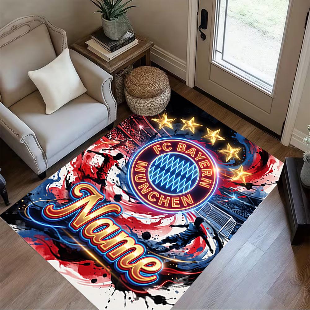 Bayern Munich Fan Gear Floor Rug Office Rug Suitable for Living Rooms Dormitory Kitchen Bedrooms Anti-slip Rug Decorate Offices Spiritual Gift