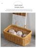 Woven Hanging Basket for Kitchen Storage: Ginger, Garlic, Onion, Egg, Fruit - Imitation Rattan Wall Basket