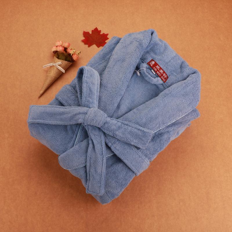 Unisex Pure Cotton Thick Bathrobe for Home, Hotel, and Salon Use