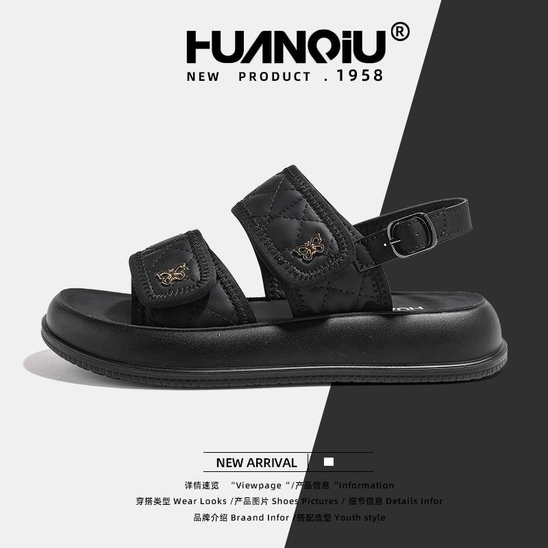 Global sandals KMYAX8252 new summer wear versatile soft-soled beach shoes women's casual Velcro women's shoes