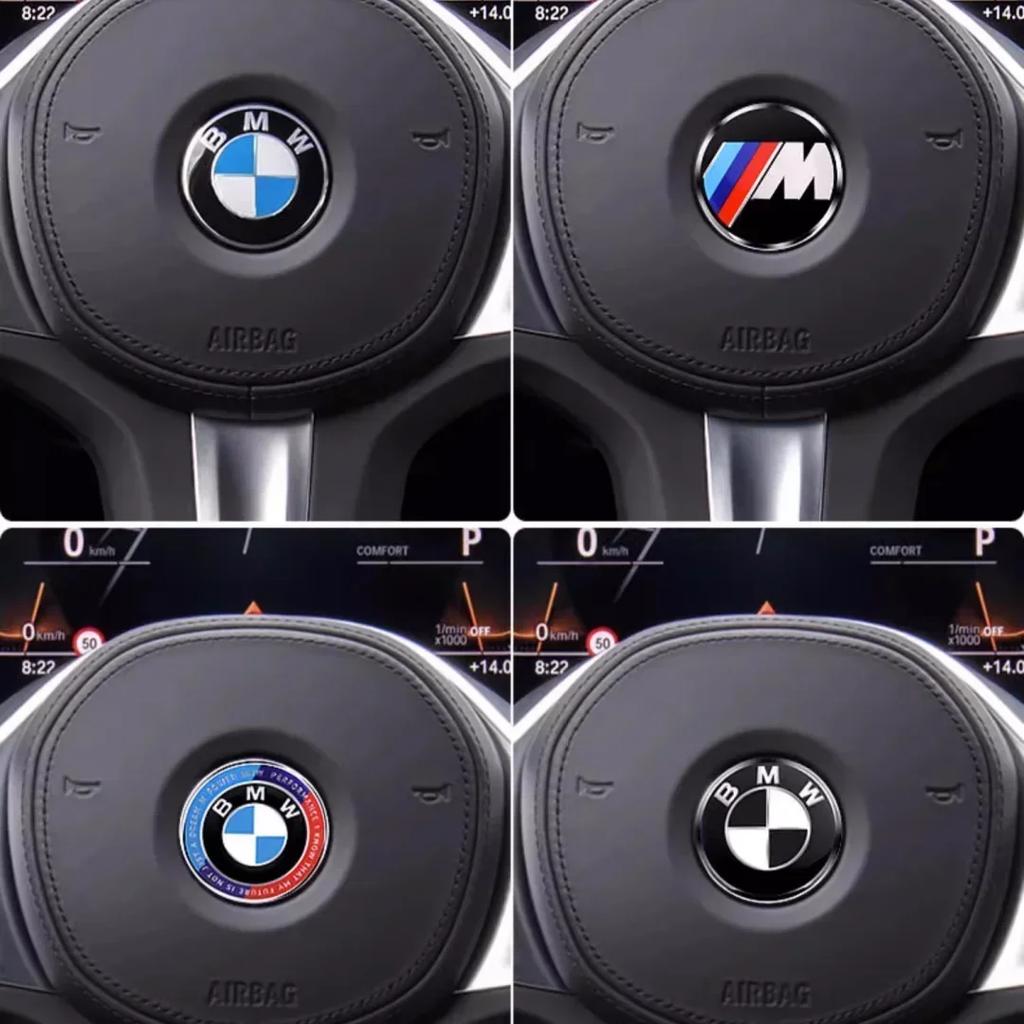 For BMW  F11 1Pcs 46mm Car Steering Wheel Badge Emblem Sticker For All BMW Series E36 E46 E53 E90 E60 E61 E93 E87 X1 X3 X5 X6 F30 F20 F10