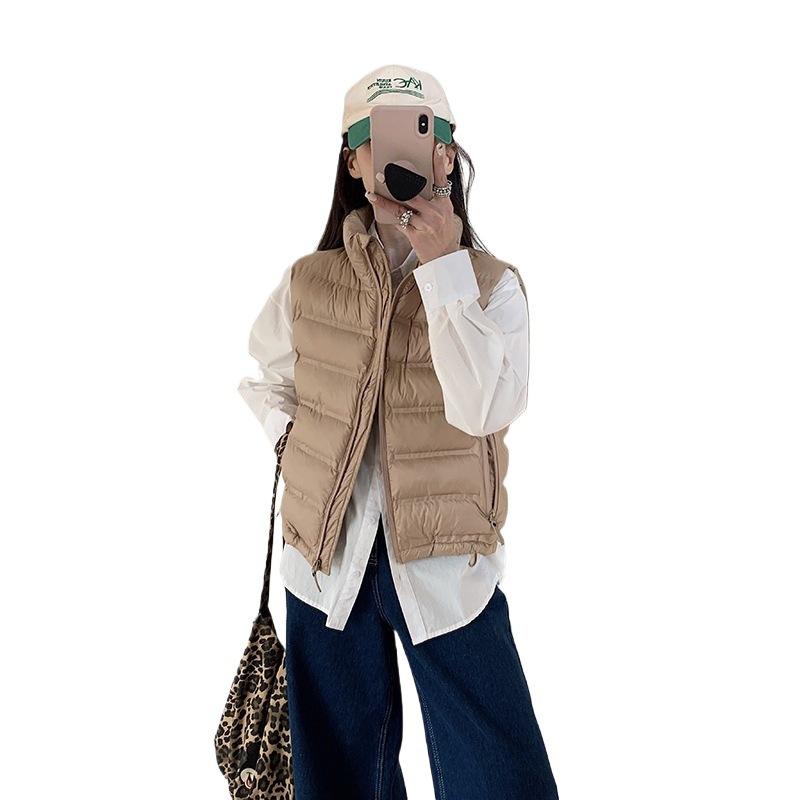 Light and thin short down cotton clothes vest women's Korean version new versatile stand-up collar vest thermal cotton vest jacket