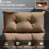 Sun Lounger Cushions Only, 190x56x10cm Garden Lounge Chair Cushions, UPF20+ 220gsm Fabric, Thick Sunbed Replacement Pads with 6 Ties, Khaki