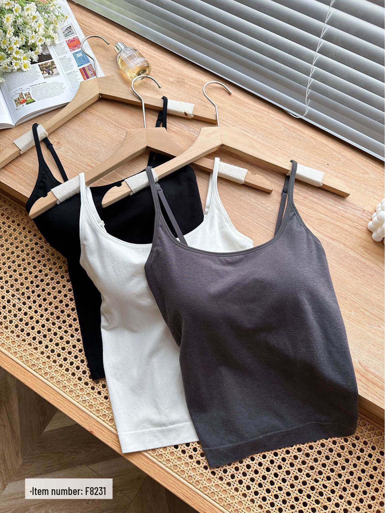 

Женский теплый жилет из модала и кашемира с начесом, из шелка тутового дерева, с интегрированной чашкой-топом Black