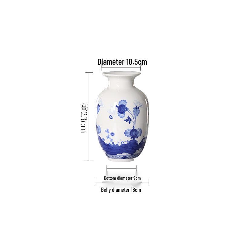 Elegant Blue and White Porcelain Art Vase: Luxury Ceramic Home Decoration