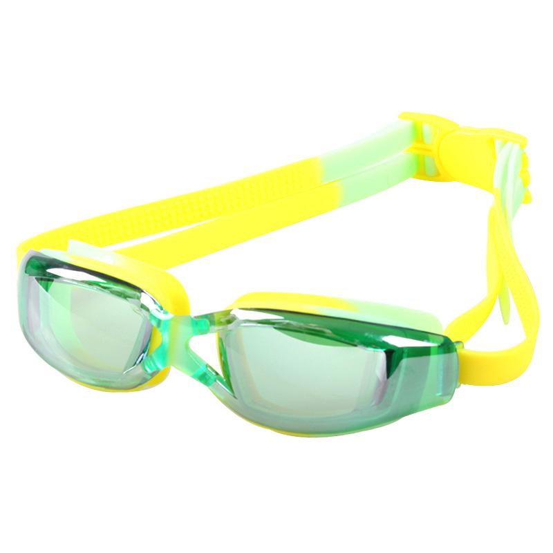 Jiehu Children s large-frame anti-fog swimming goggles JH8540/8545New stylish waterproof swimming goggles 8540Electroplated green