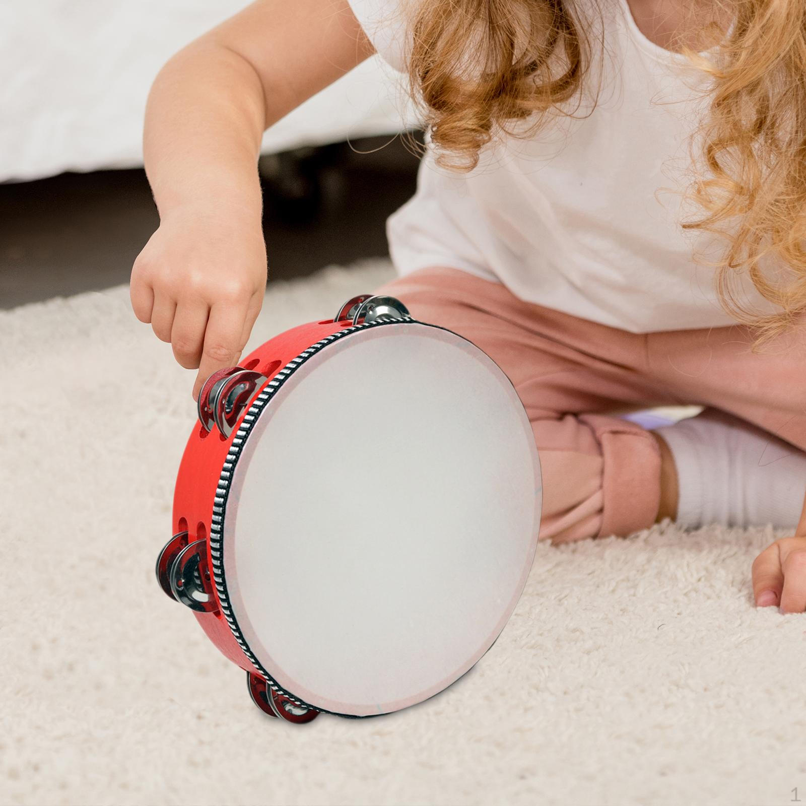 

Бубен для взрослых, металлические джинглы, ручной деревянный музыкальный ударный инструмент, 8inch Red