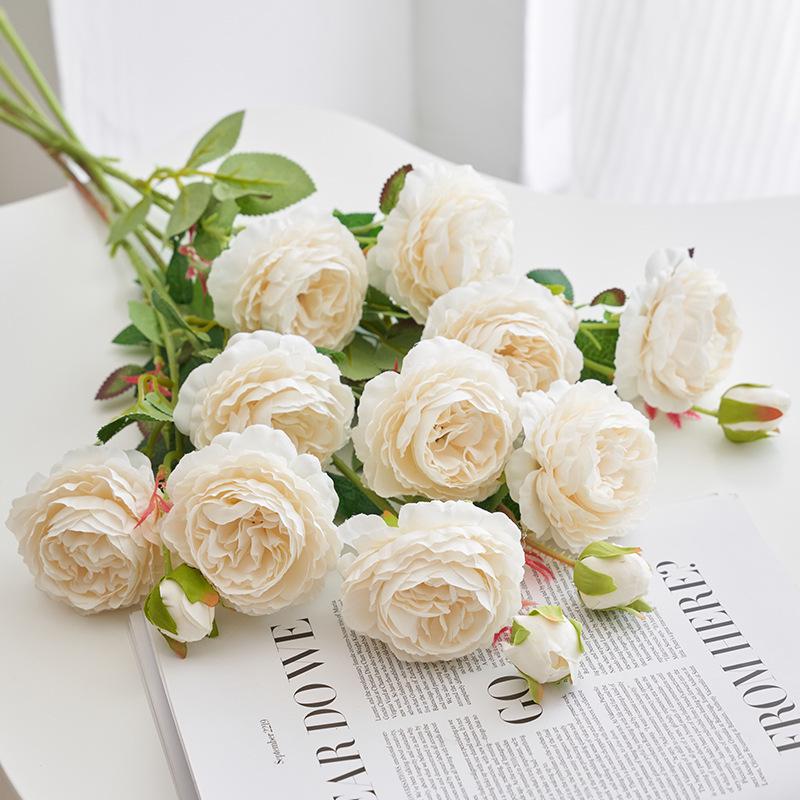 Peony Silk Rose Bouquet: Artificial & Dried Flowers for Indoor Decoration Centerpiece