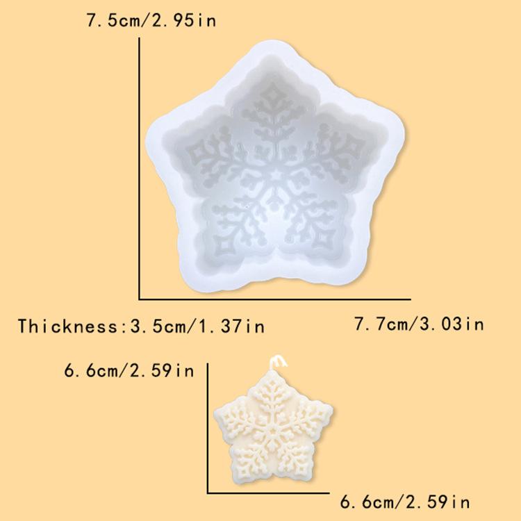 3D Christmas Snowflake Silicone Candle Molds DIY Handmade Soap Chocolate Cake Decoration Baking Mold Christmas Party Gift