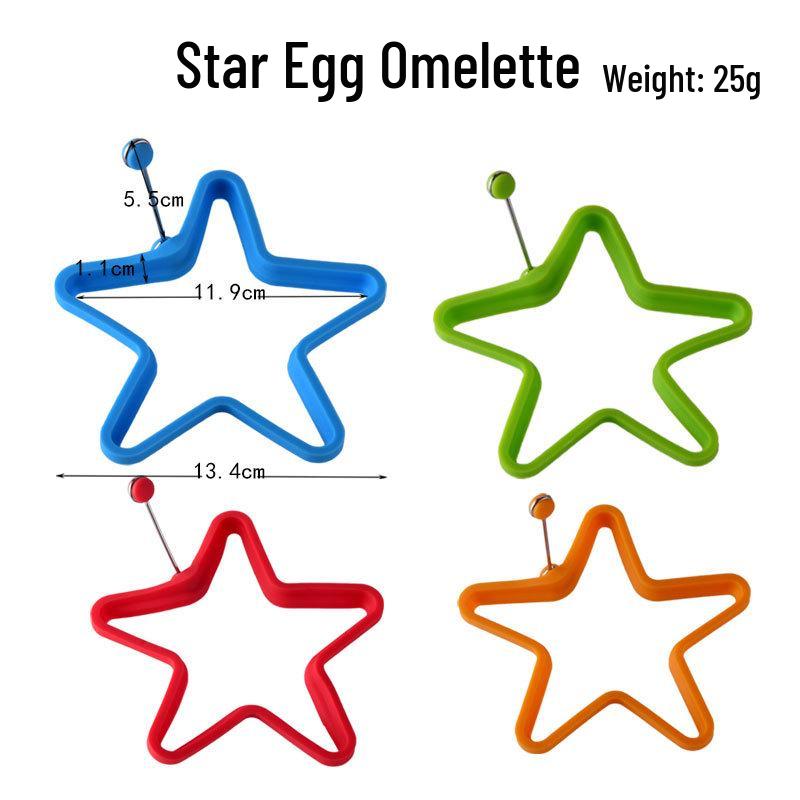 Fünf-Sterne Herzförmige Silikon Eier- und Pfannkuchenform
