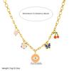 316L Stainless Steel Personalized Eye Colorful Flower Butterfly Cherry Pendant Necklace Women Waterproof Jewelry Gift
