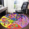 1pc Colorful Shapes Chair Carpet for Office Non Slip, Machine Washable Rug for Office, Room Holiday Decor for Christmas, Birthday Polyester