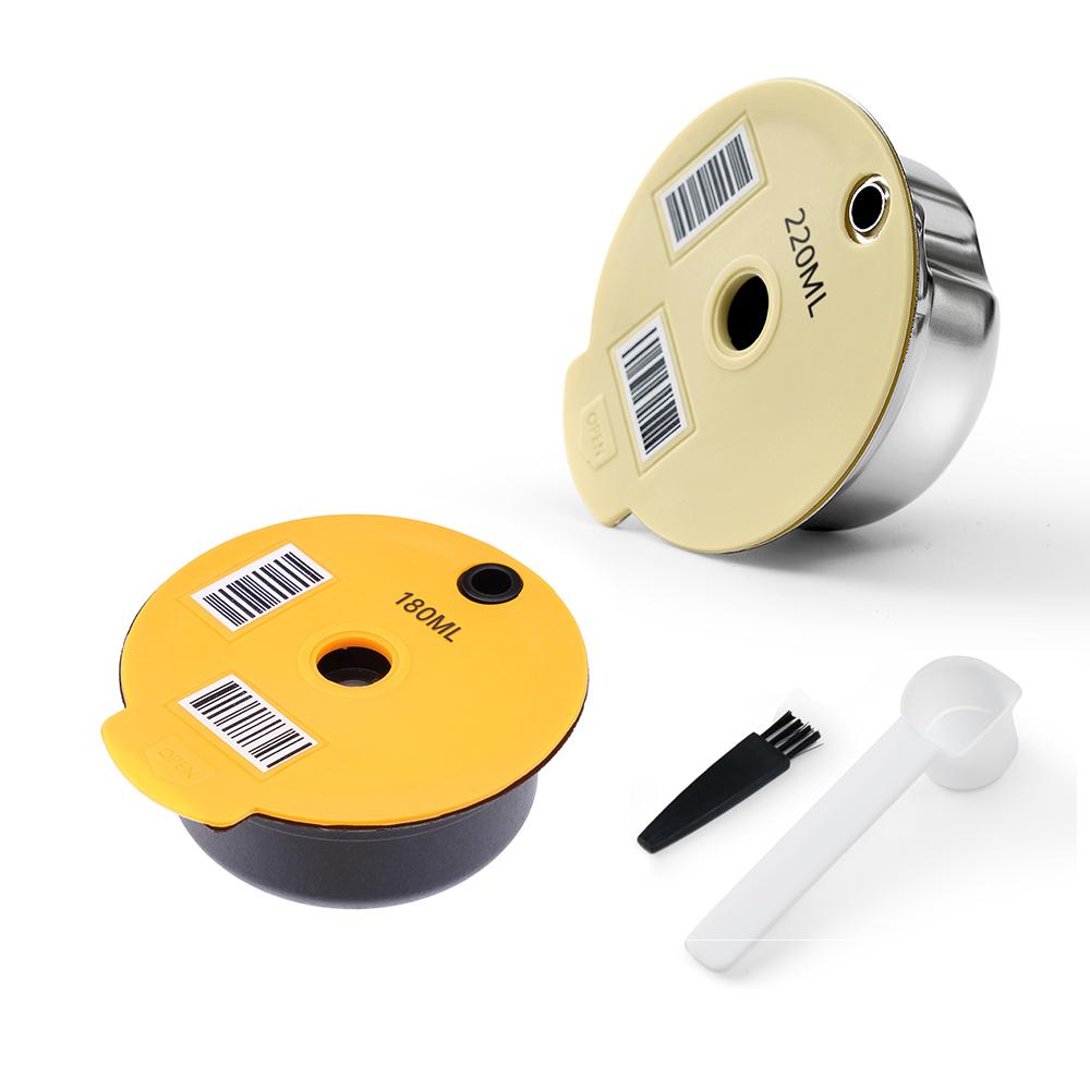 Reusable Coffee Capsule Pods for BOSCH-s Machine Tassimo Happy Vivy Stainless Steel Refillable Coffee Maker Filter 180ML/220ML