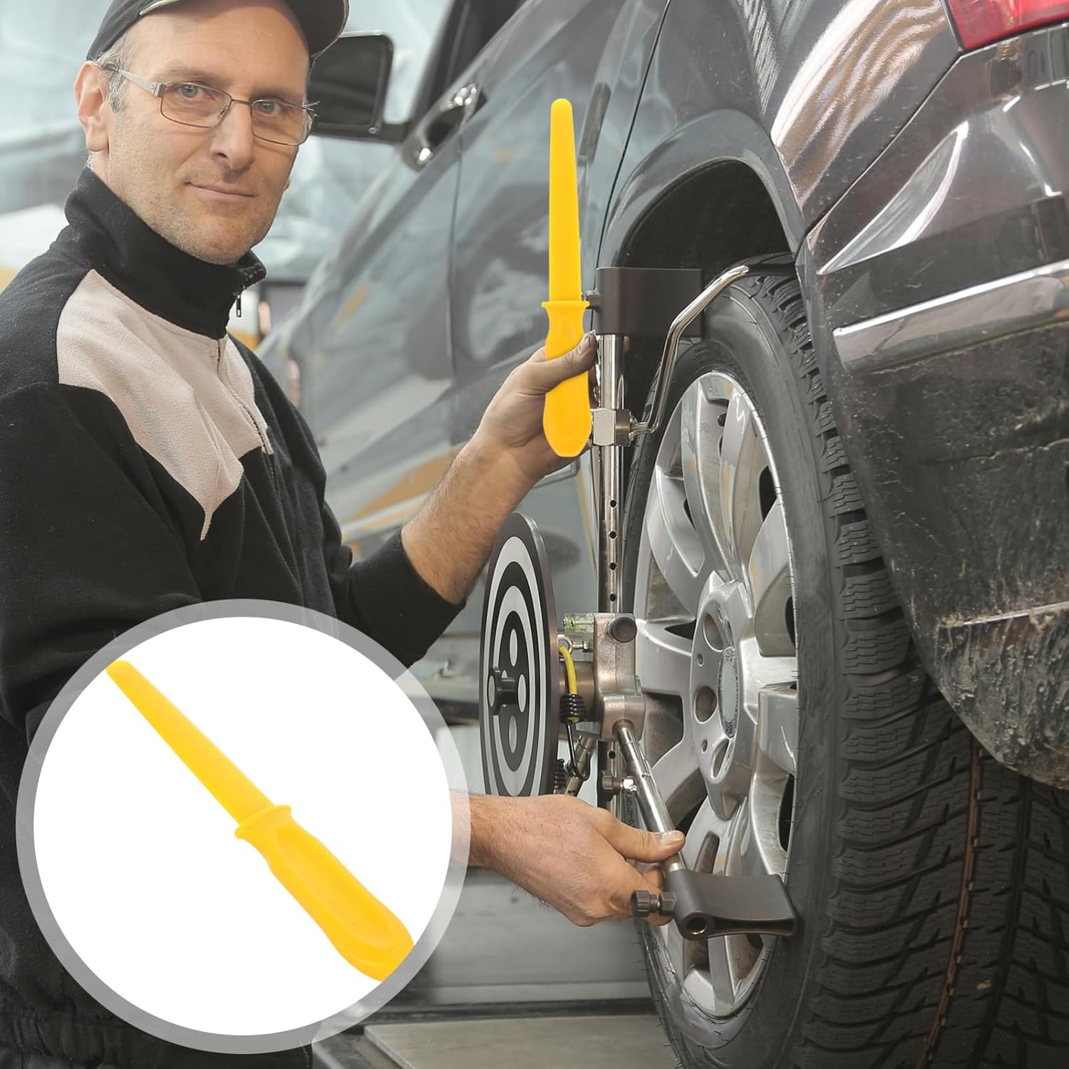 Gatuida Wheel Crowbar Plastic Pry Bar Tire Changing Tool Portable Mechanic Tool Tire Changer Lever Tool Wheel Tire Crowbar Wheel Repair Tire Changing
