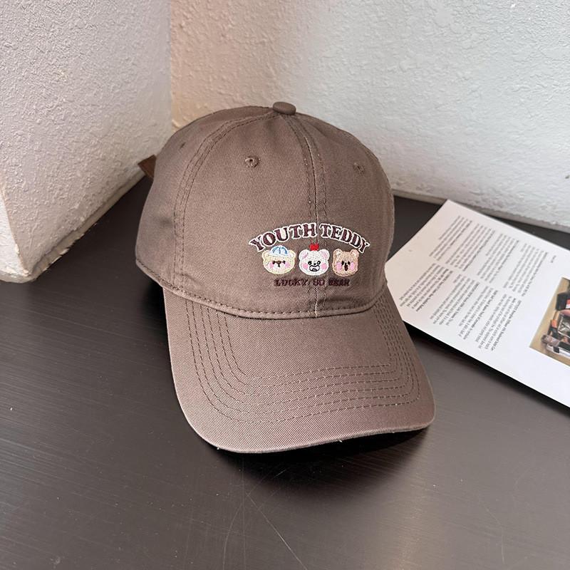 Cap Baseball Fashionable With Little Bear And Letter Embroidery Design For Daily
