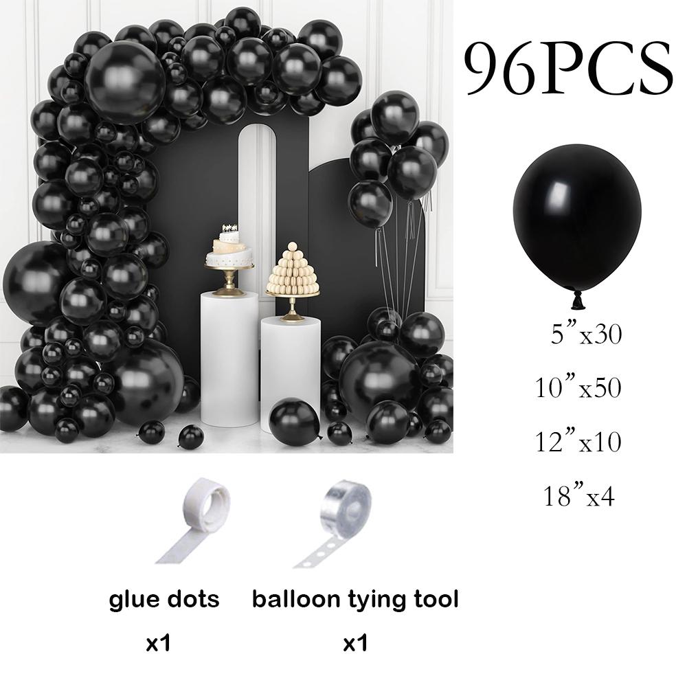 

96PCS Black Theme Balloons Garland Black Ballon Arch Kit Graduation Baby Shower Wedding Anniversary Graduation Decoration Globos AS Picture