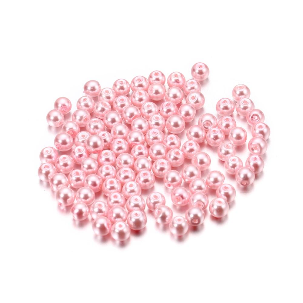 50-100Pcs 4/6/8mm Round Glass Bead Imitation Pearl Beads for DIY Earrings Necklace Jewelry Making Findings Accessories