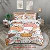 3pcs 100% Polyester Cute Cat Face Bedding Sets 3D Printed Cartton Animal Pattern Single Twin Queen King Size Duvet Cover Sets