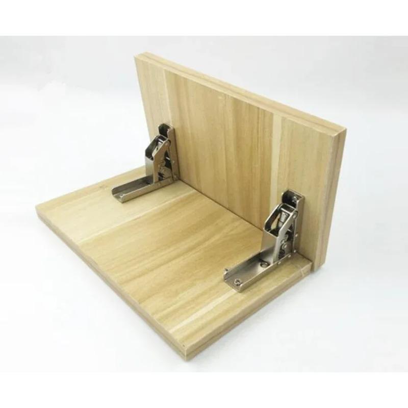 2/8pcs Shelf Bracket 90 Degree Folding Hinge Support Combination Hidden Combination Hidden Bracket Table Holder Furniture Parts