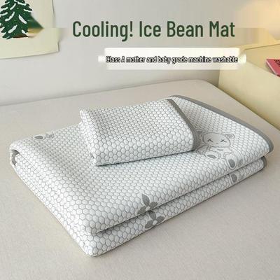 Class A Mother and Baby Ice Silk Cooling Mat Set - Machine Washable, Soft 3-Piece Summertime Bedding