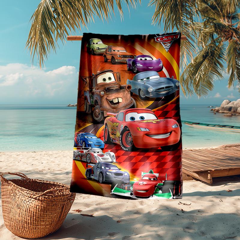 Ultra-Soft Beach Towel with Cars Theme,Ideal for Pool - Camping, Diving - Perfect Travel Essential, Vibrant Beach Towel.