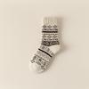 3 Pairs of Female Autumn and Winter Super Thick Warm Anti Cold Hair Ring Retro Pattern Wool Socks