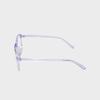 Ilsamsaemem Retro Two-Bridge See-Through Purple Horn-Rimmed Glasses Blue Light Blocking Lenses