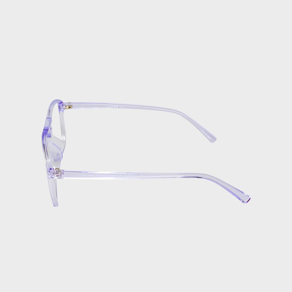 Ilsamsaemem Retro Two-Bridge See-Through Purple Horn-Rimmed Glasses Blue Light Blocking Lenses