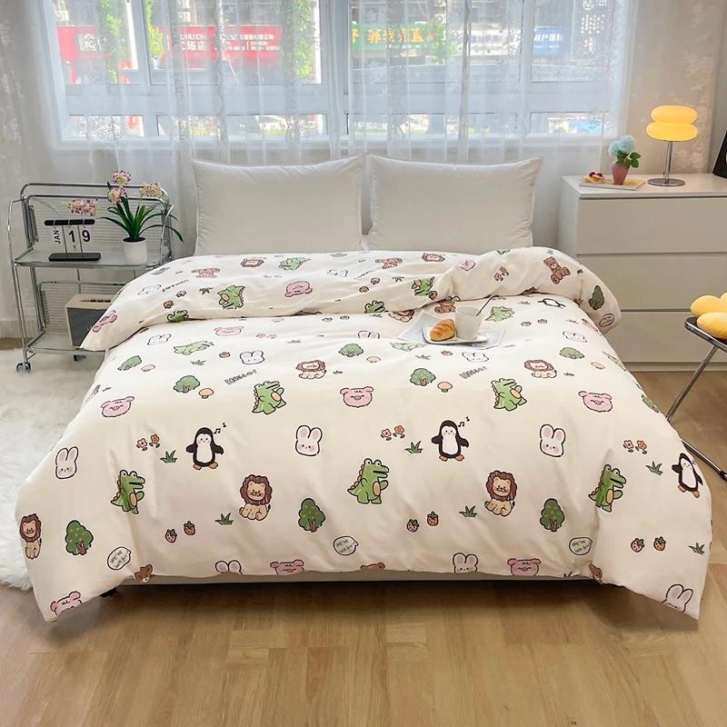 

1PC Lucky Rabbit Checkerboard Pattern Duvet Cover 100% Cotton Geometric Printed Comforter Cover Soft Comfortable Queen Bedding 150x200cm Queen 1Pc