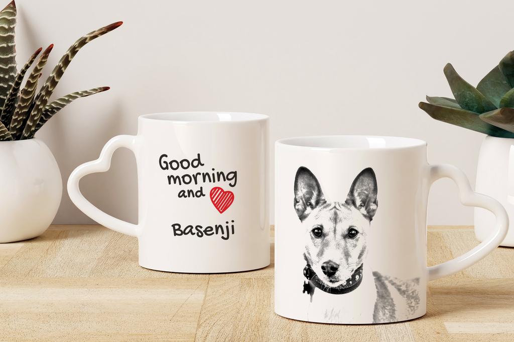 Basenji, African bush dog, Congo dog - cup with a dog, adorable cup with a heart-shaped handle, universal gift from the Art-Dog brand