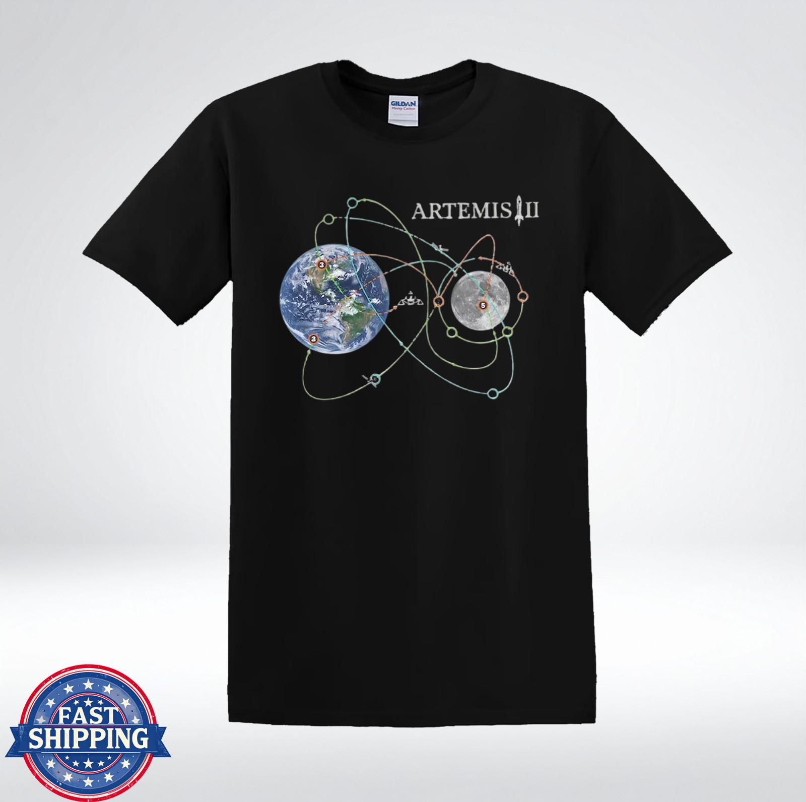 NASA Artemis II Orbit Earth Moon Mission Space Graphic Unisex T-Shirt XL