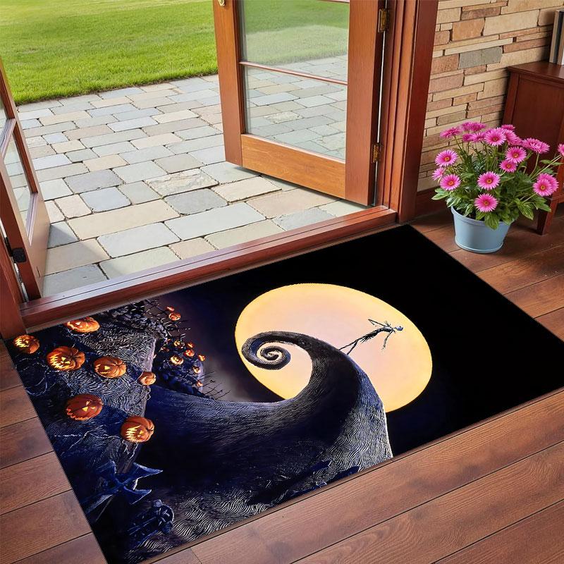 Crystal Velvet Rug Soft Non Slip Indoor Floor Mat Home DecorThe Nightmare Before Christmas Jack Sally
