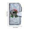Gothic Skull Print Long Wallet Fashion PU Leather Card Holder Portable Daily Use Purse