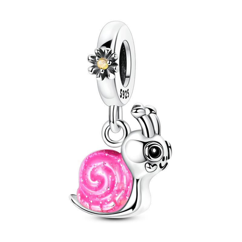 Abalorios Cobre Rosa Lindo Caracol Colgante Cuentas Se Ajustan Pulsera Original DIY Para Mujeres Collar Fabricación de Joyería Regalo