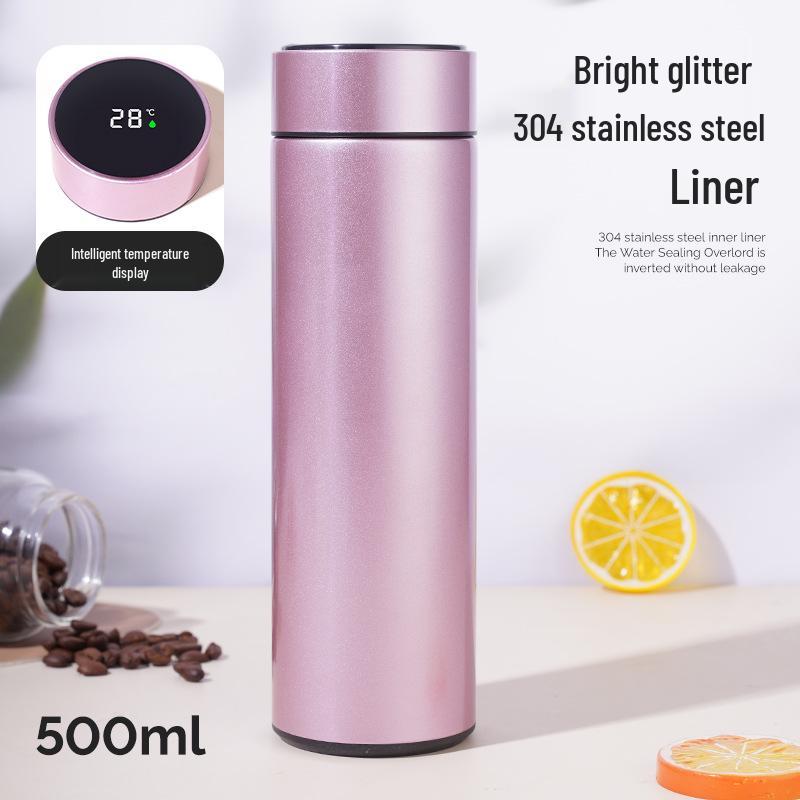 304 Stainless Steel Smart Temperature Display Insulated Water Cup with LED - Customizable Gift