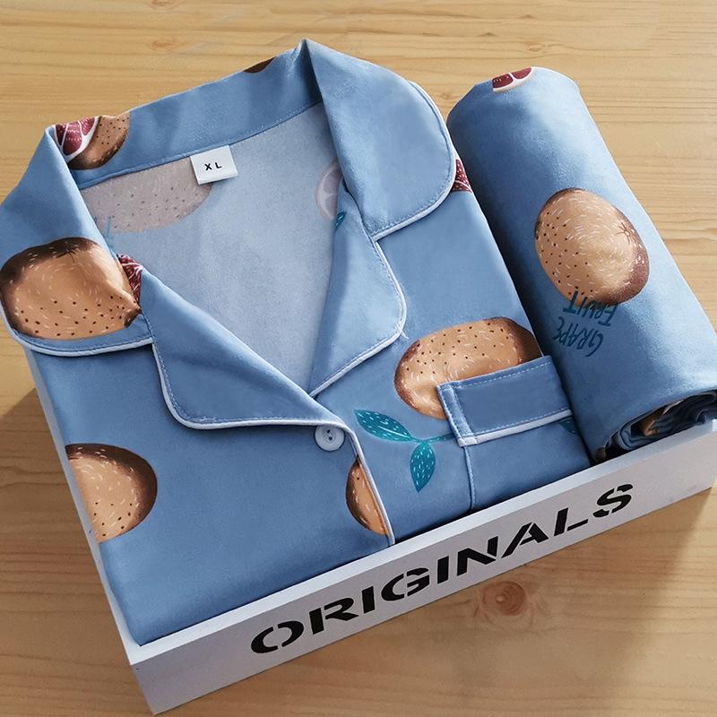 Spring and autumn thin long-sleeved pajamas women's Internet celebrity style cute rabbit cardigan loungewear loose two-piece suit women