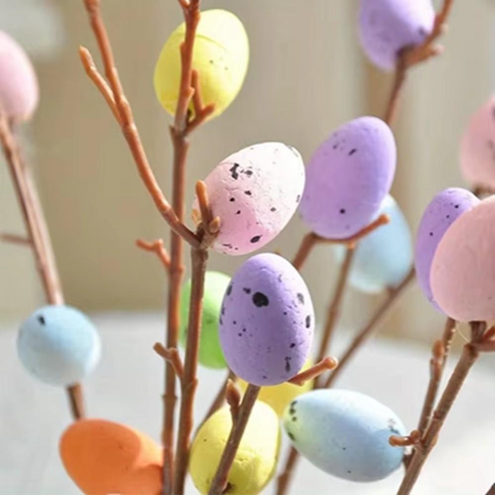 35CM Length Easter Egg Branch Artificial Egg Design Artificial Branch Branch Shape Fake Bouquets Vase Ornament Home Decor