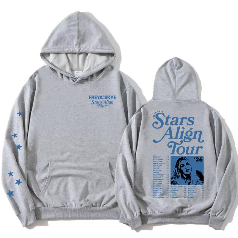 Unisex Streetwear Freya Skye Stars Align Tour Hoodies Langarm Damen Herren Sweatshirt mit Tasche Grafikdruck Merch Pullover