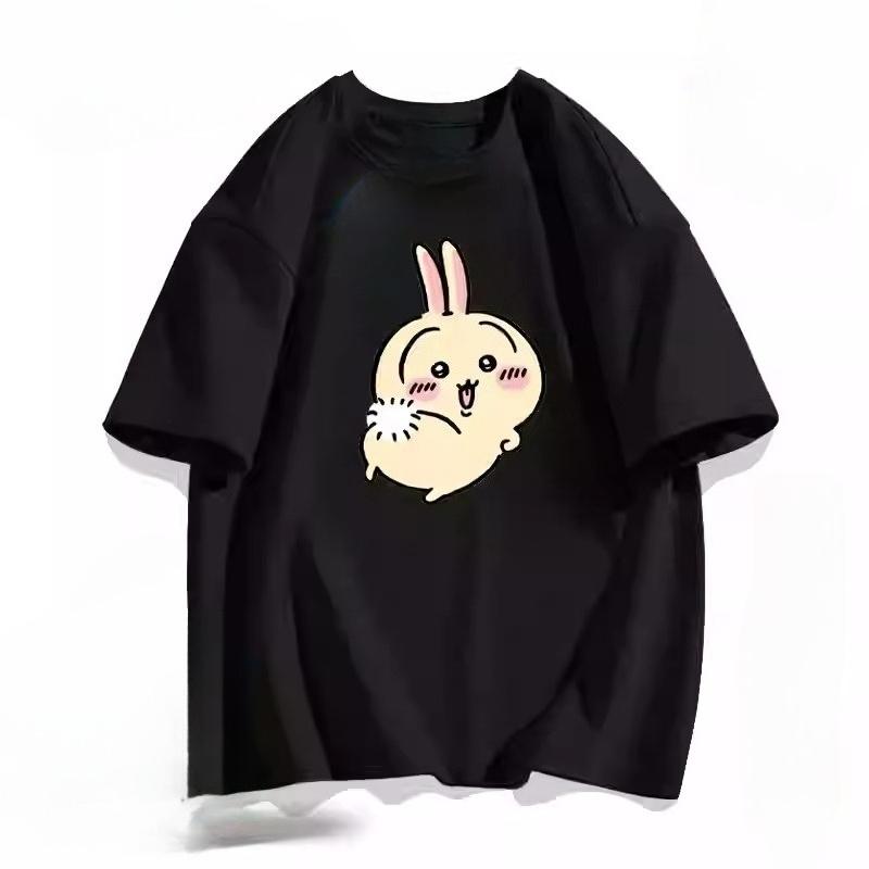 MINISO Hachiware Usagi Cute Cartoon Y2K Women‘s and Men’s T-Shirt Hippie Short-Sleeve T-shirt Summer O-Neck Oversize Clothes