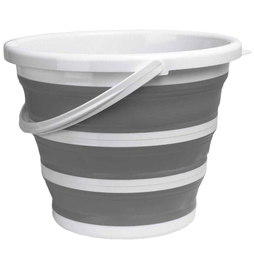 Wiaderko Składane 32Cm Biało-Szare Asmar 10 Litrów Compact