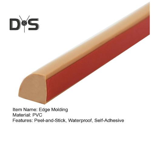 300CM Flexible Quarter Round Molding Peel-and-Stick Wall Corner Trim Molding Waterproof Self-Adhesive Floor Tub Cabinet Edge Molding