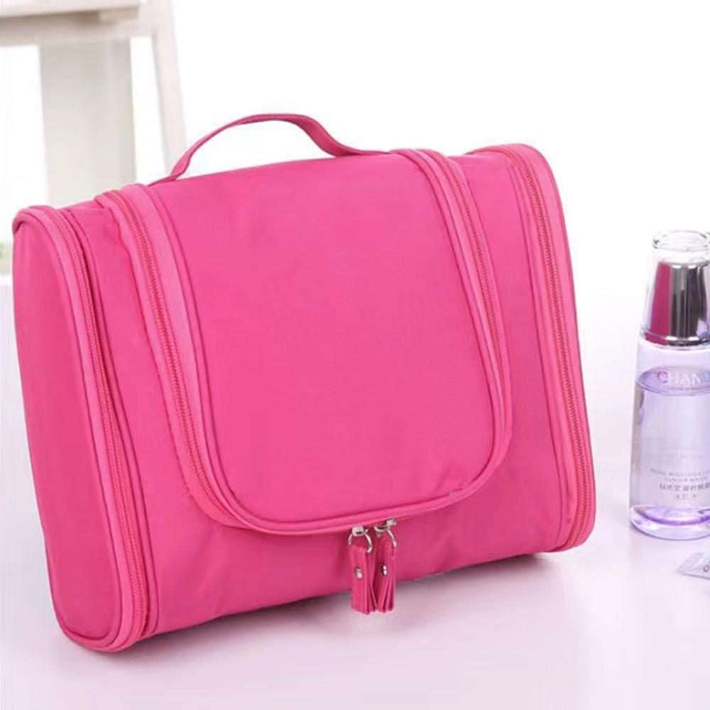 

Travel Handbag Cosmetic Bags Make Up Case MakeUp Bag Wash Pouch Women Hook Up Organizer Pink Print Toiletry Accessory Storage розовый
